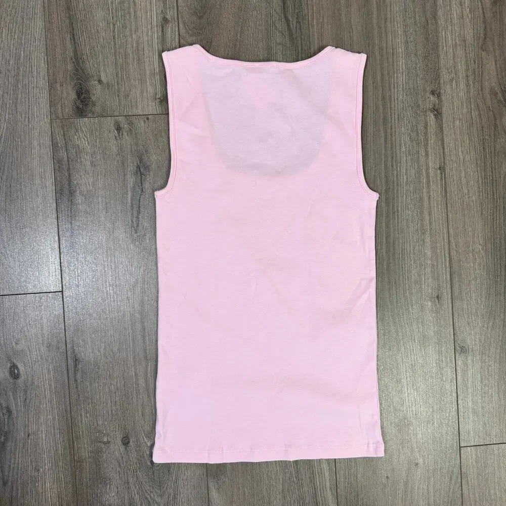 J.Crew Ribbed Scoop Neck Tank Top WMNS S Light Pink Pullover Stretch Sleeveless